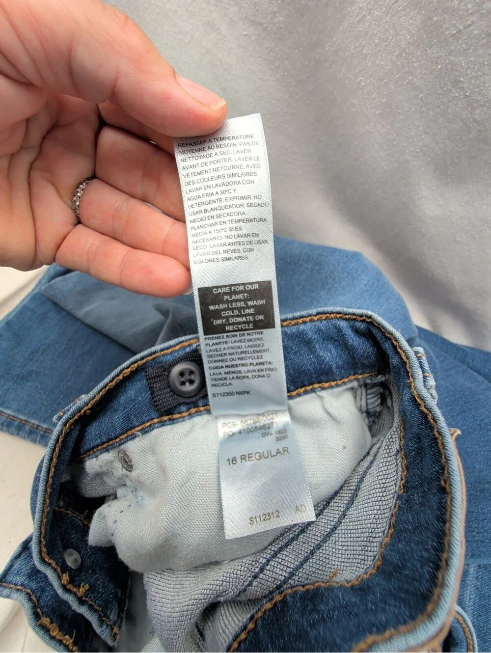levi strauss signature boys regular fit jeans size 16 adjustable waist